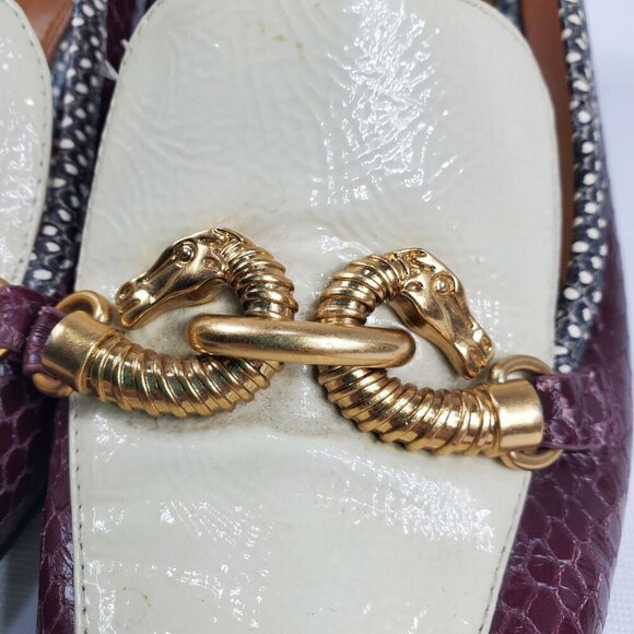 Tory Burch Women's White Pump Heels Jessa Leather Snake Print Slip-On Size 6M - Picture 5 of 11